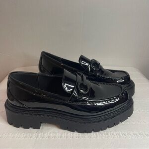 Aldo Black Patent Leather Loafers size 6.5